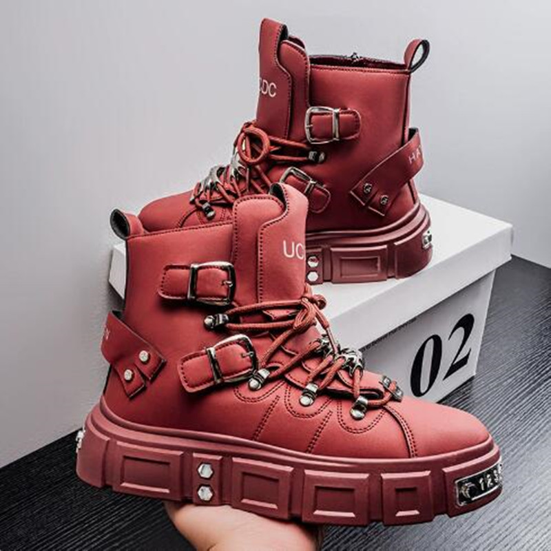 Street Fashion Punk - Luxury Rivet Black High top Sneakers