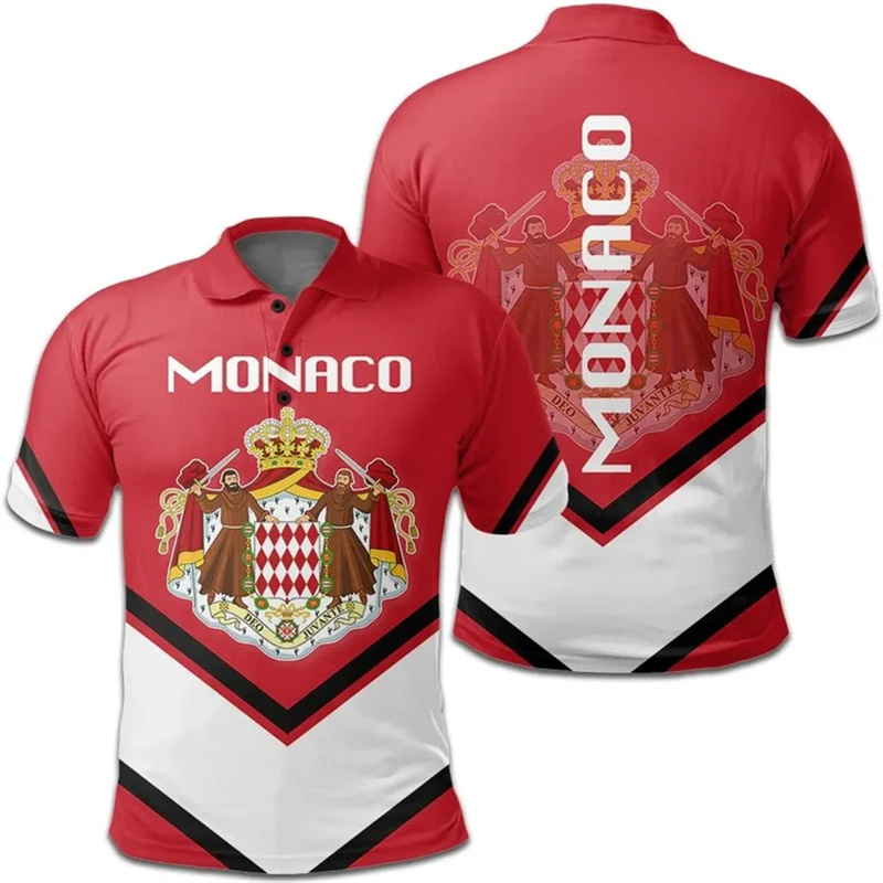 Street Fashion Monaco - Fashion 3d Print Monaco Flag Polo