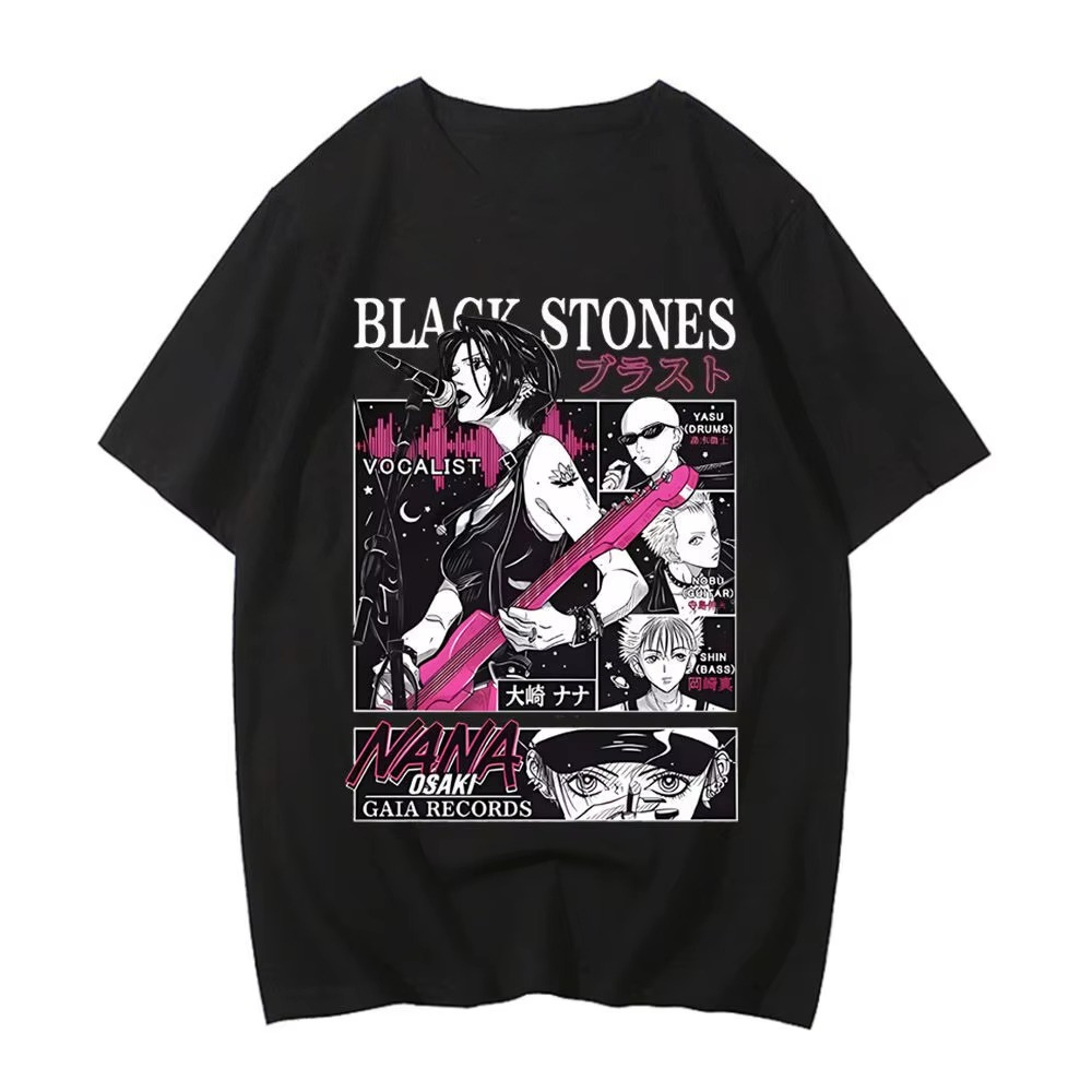 Street Fashion Japan - 2026 Summer Japanese Manga Black Stones