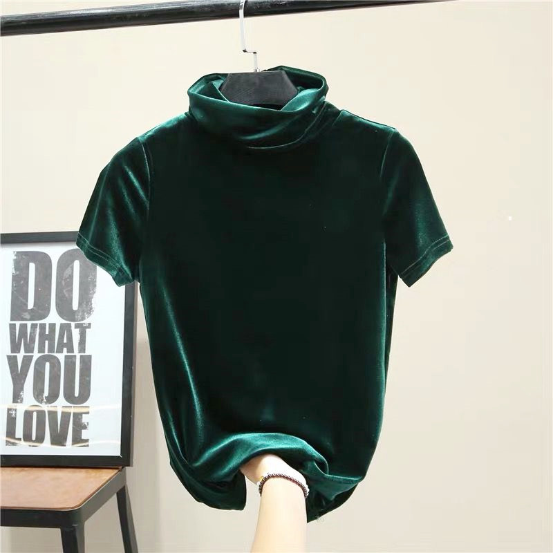 Street Fashion Hip Hop - Korean Fashion Women's Turtleneck Short Sleeve