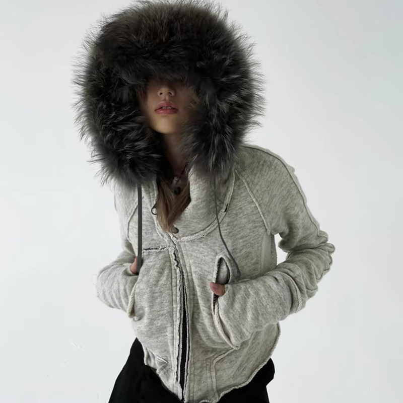 Street Fashion Zip Up Hoodie - Vintage Fashion Zip Up Women Sweatshirts