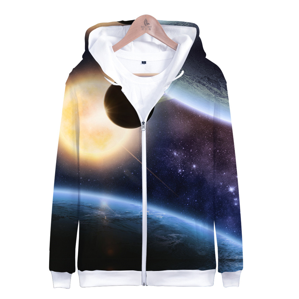 Coat Star Space Galaxy Hooded  - Street Fashion Zip Up Hoodie review and price