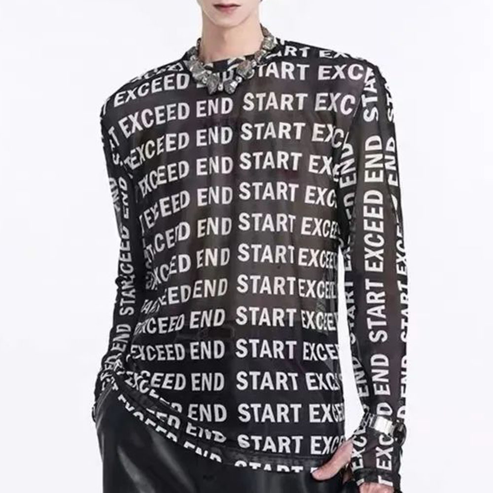 Mens Tops Fashion Letter Print - Street Fashion For Boy review and price