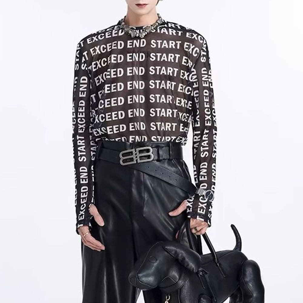 Mens Tops Fashion Letter Print - Street Fashion For Boy review and price