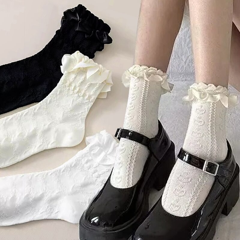 3Pairs Lolita Cute Ruffled Edg - Street Fashion Japan review and price