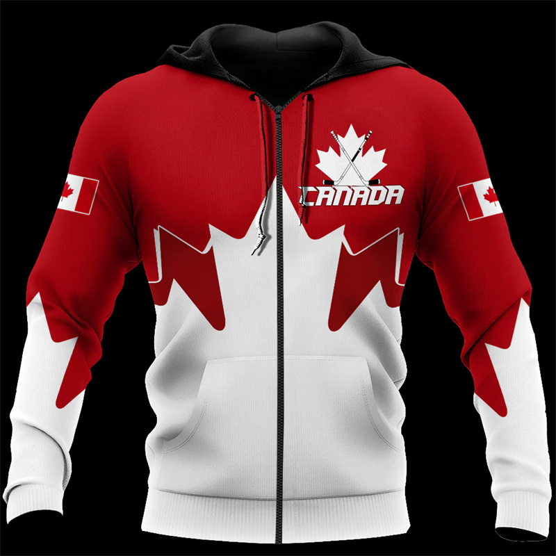 Canada 3d All Over Printed Map - Street Fashion Zip Up Hoodie review and price