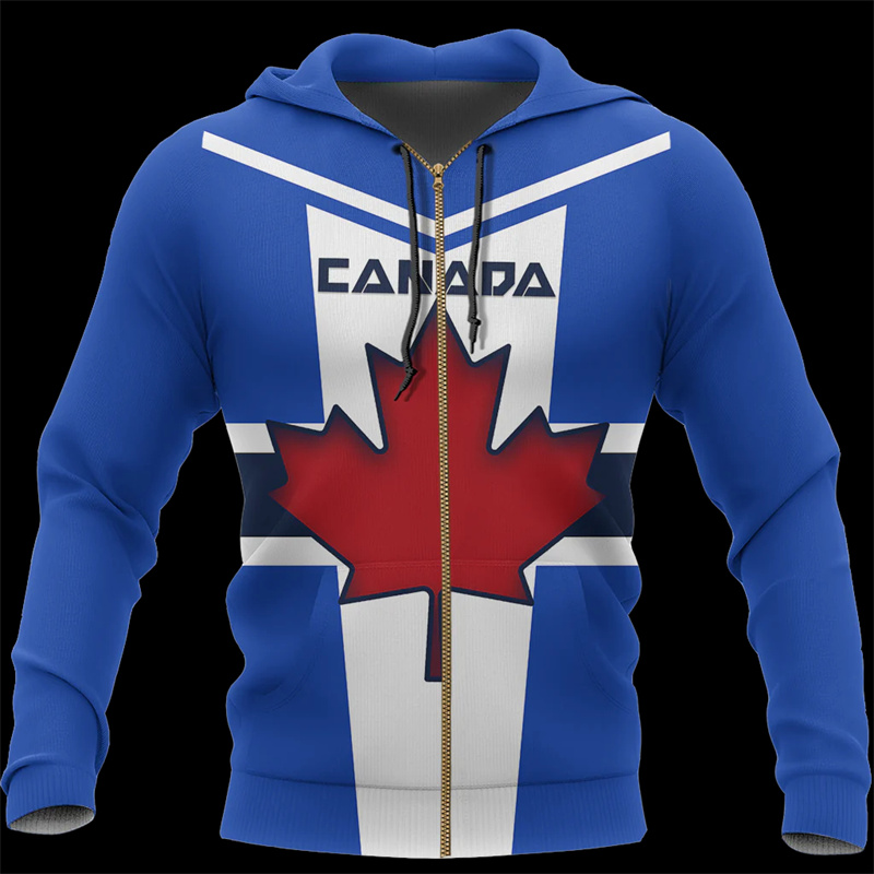Canada 3d All Over Printed Map - Street Fashion Zip Up Hoodie review and price