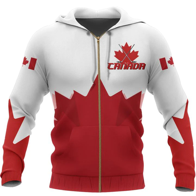 Canada 3d All Over Printed Map - Street Fashion Zip Up Hoodie review and price