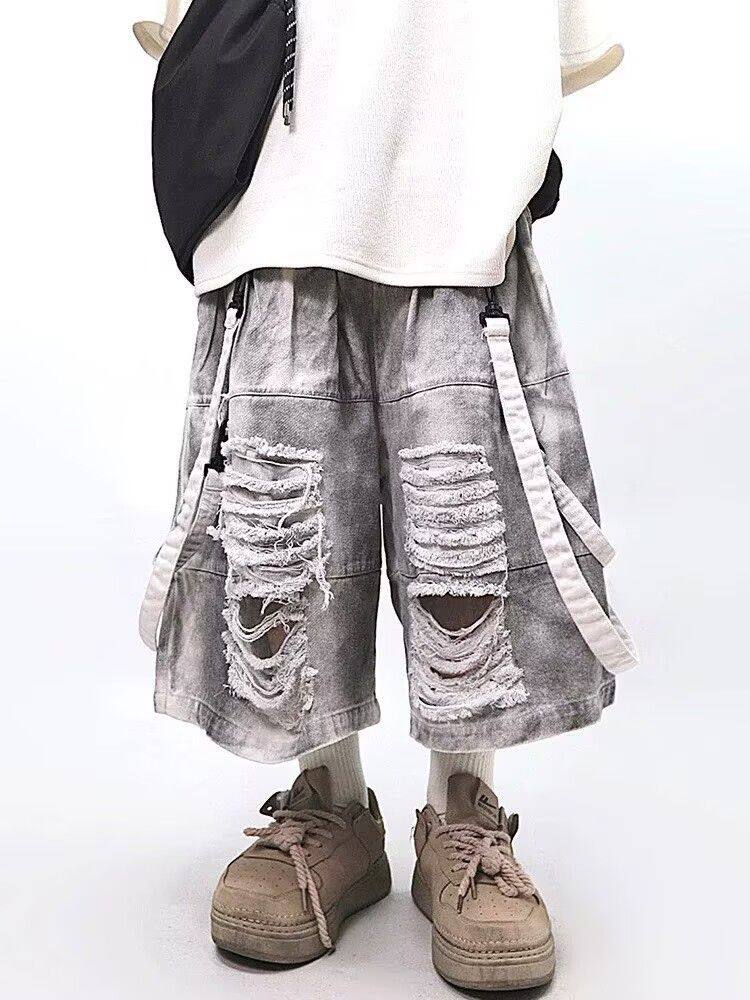 Retro Hip-hop Men's Ripped Jea - Street Fashion Hip Hop review and price
