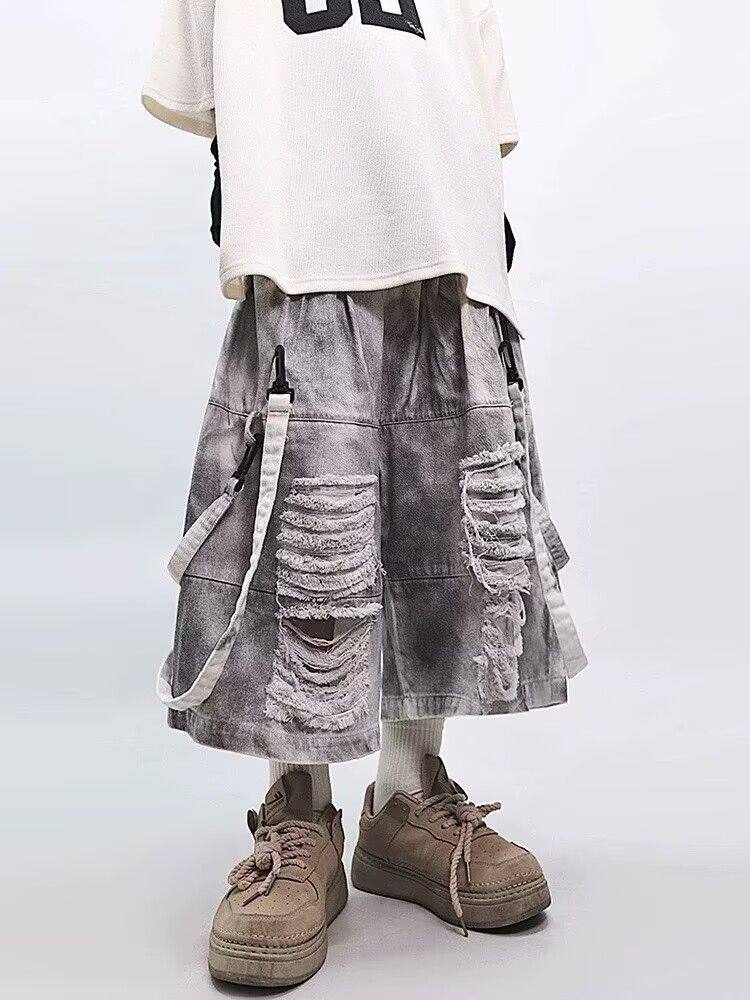 Retro Hip-hop Men's Ripped Jea - Street Fashion Hip Hop review and price