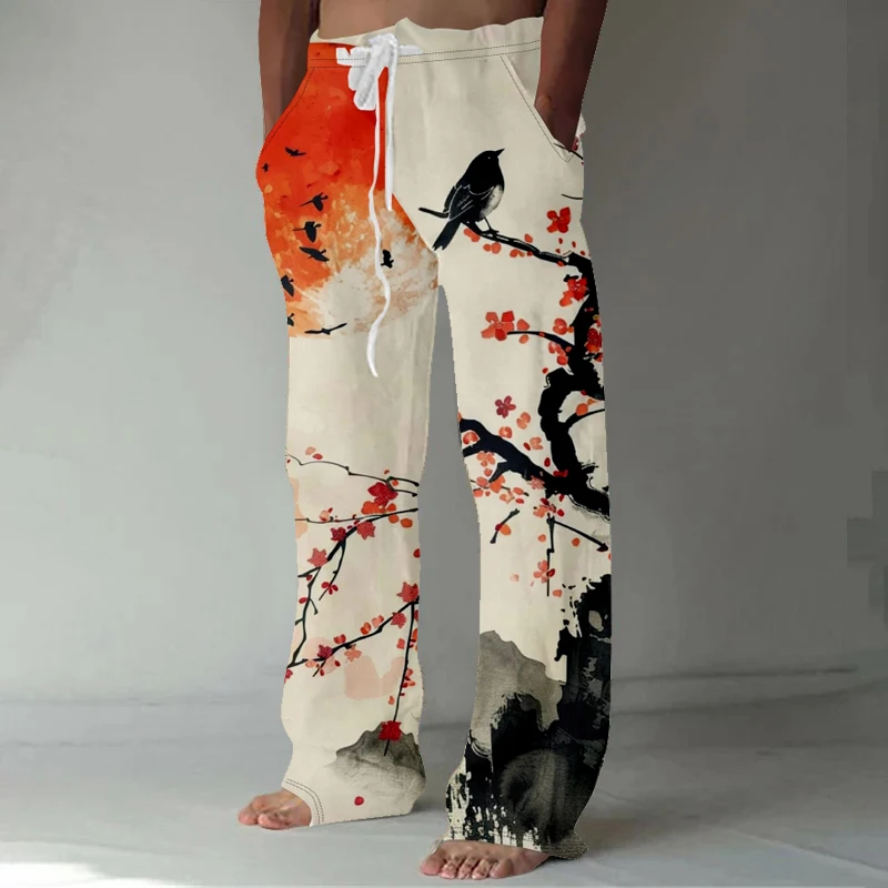 Men's Japanese Art Crane Print - Street Fashion Japan review and price