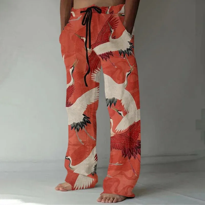 Men's Japanese Art Crane Print - Street Fashion Japan review and price